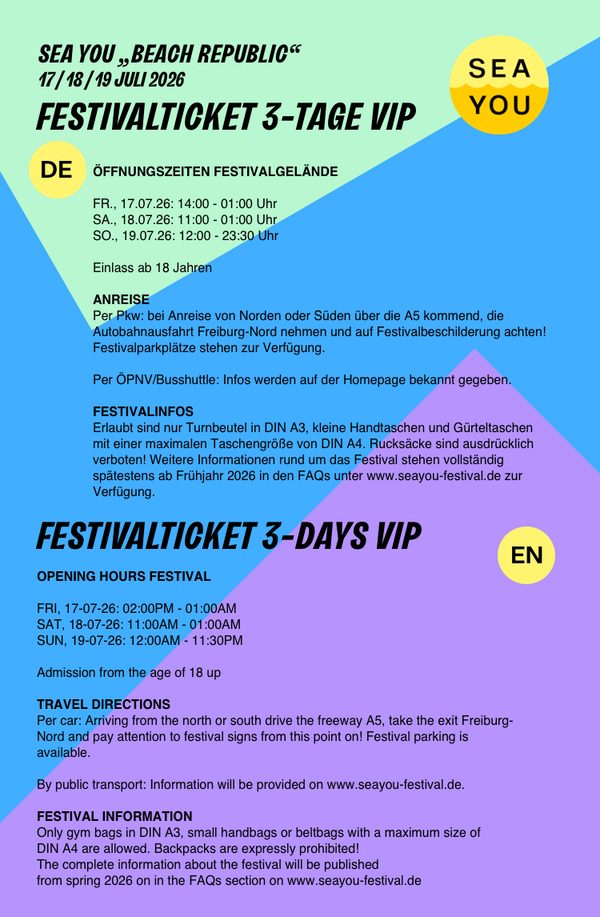 3 TAGE FESTIVALTICKET VIP 2026